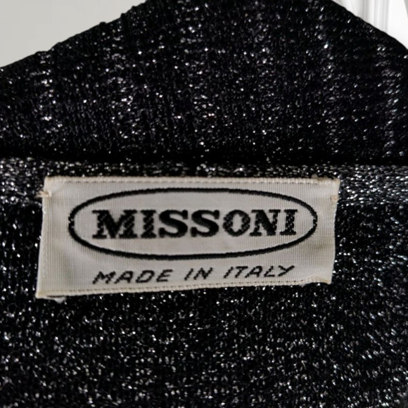 Vintage 80s Missoni Italy Metallic Face Print Lurex Knit Sweater M Art to Wear - Picture 11 of 13